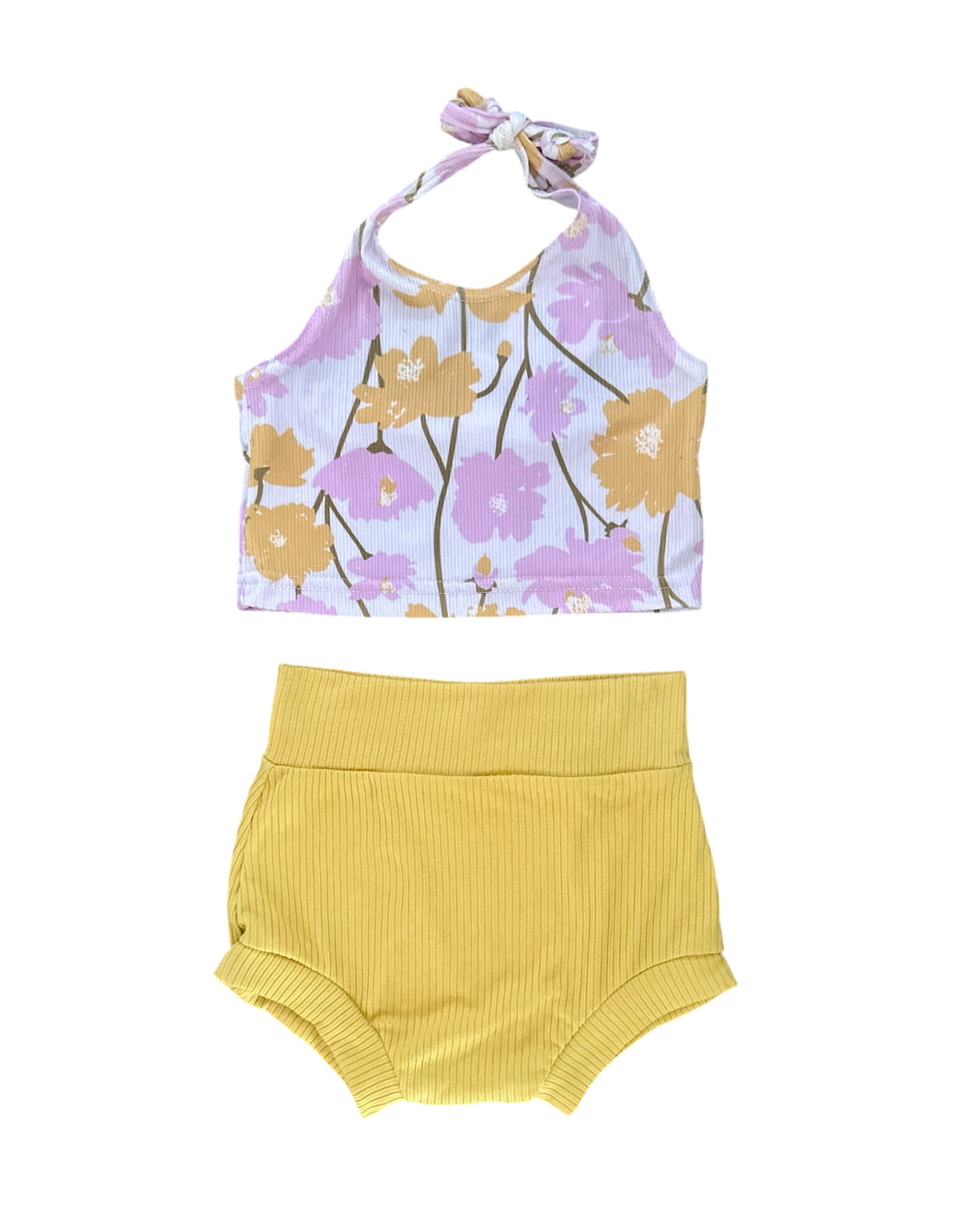 Frilly Floral Halter Short Set