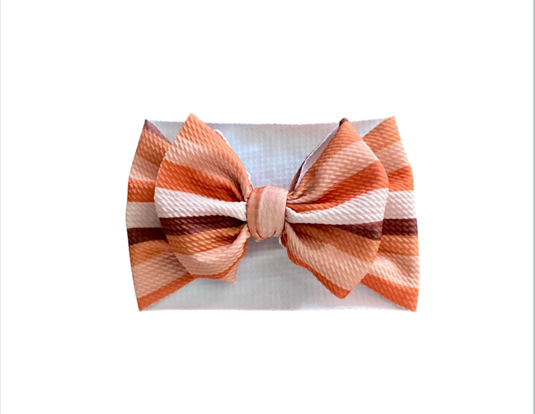Boho Rust Striped Bow