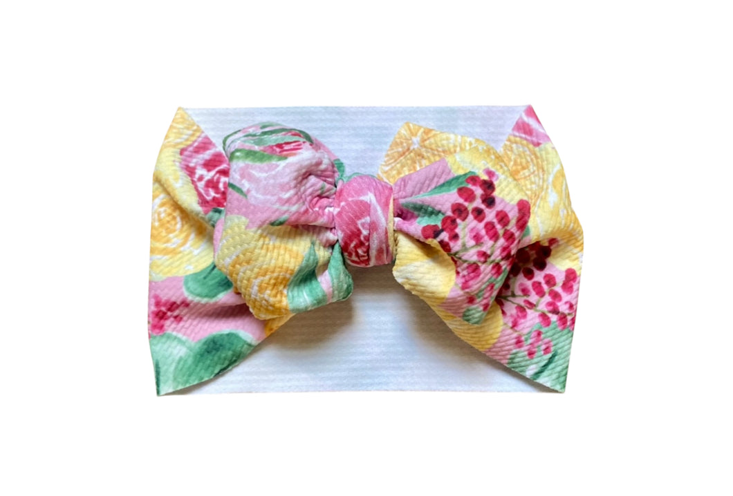 Lemon Floral Bow