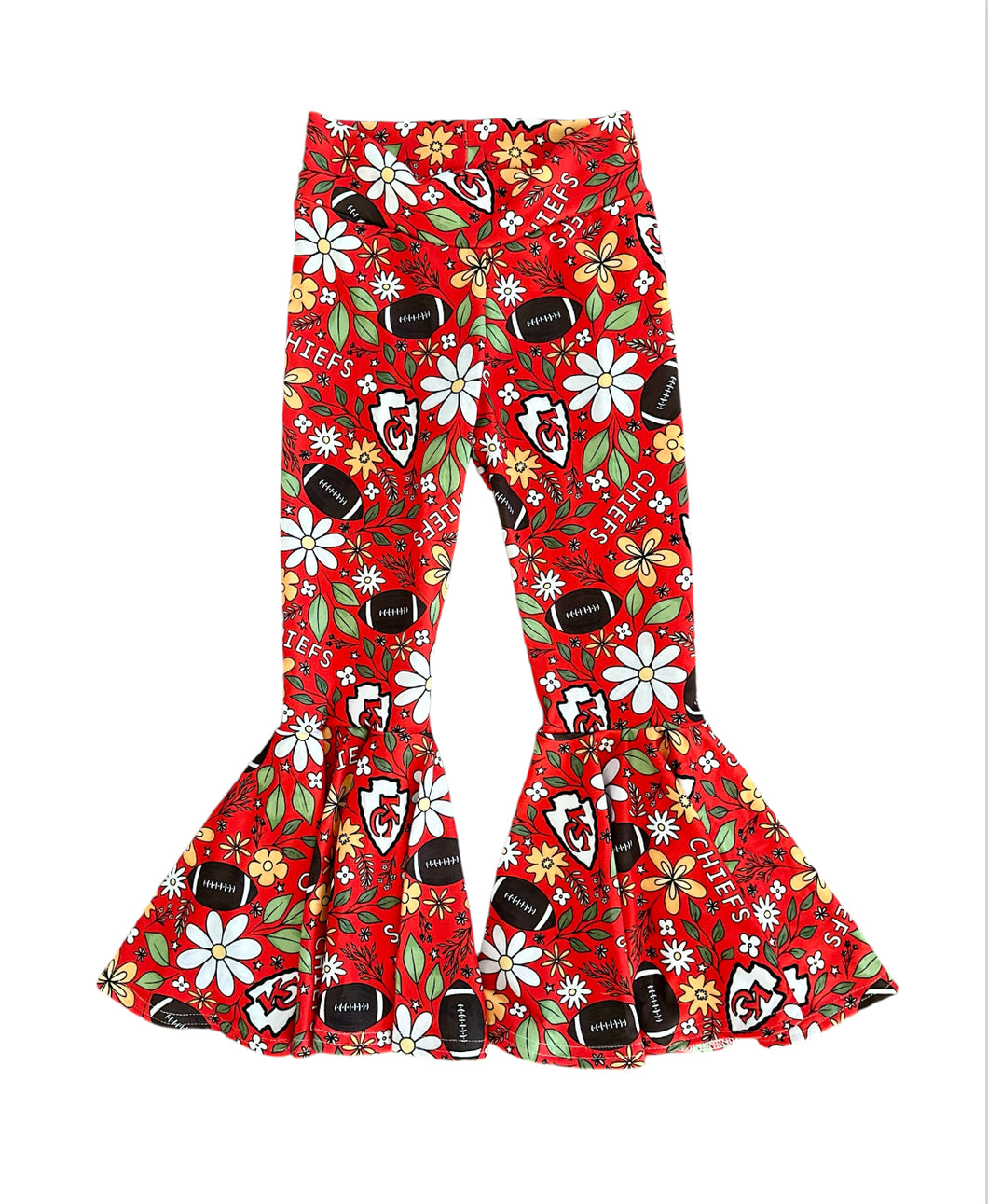KC Floral Football Bell Bottoms