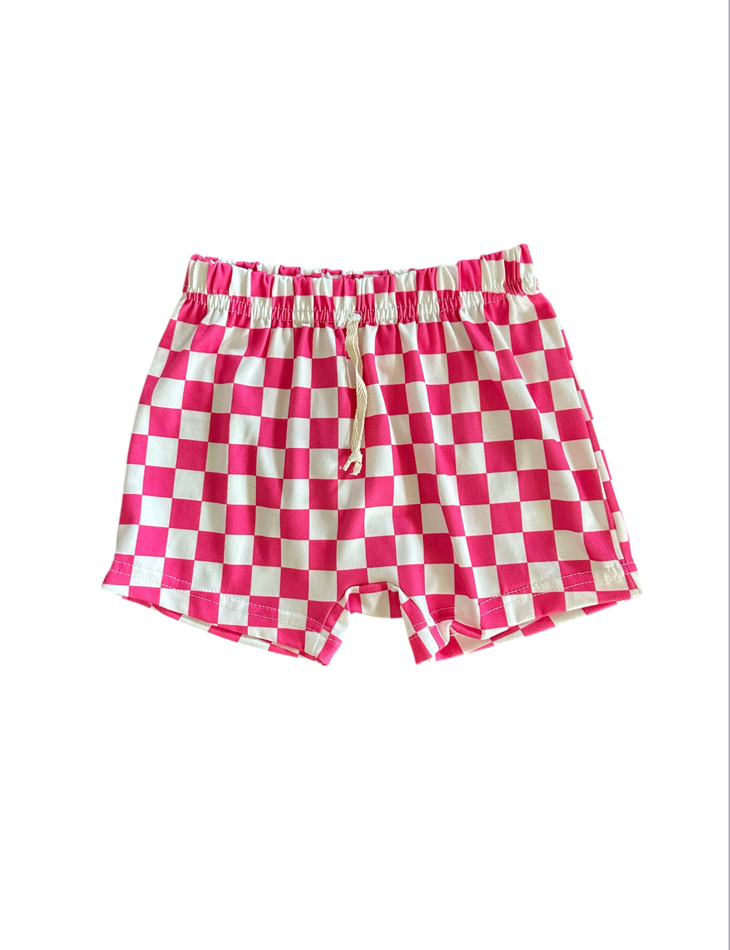 Hot Pink & White Checkered Shorts