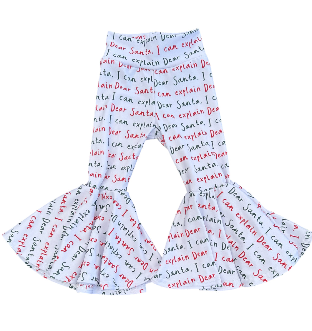Dear Santa Christmas Bell Bottoms