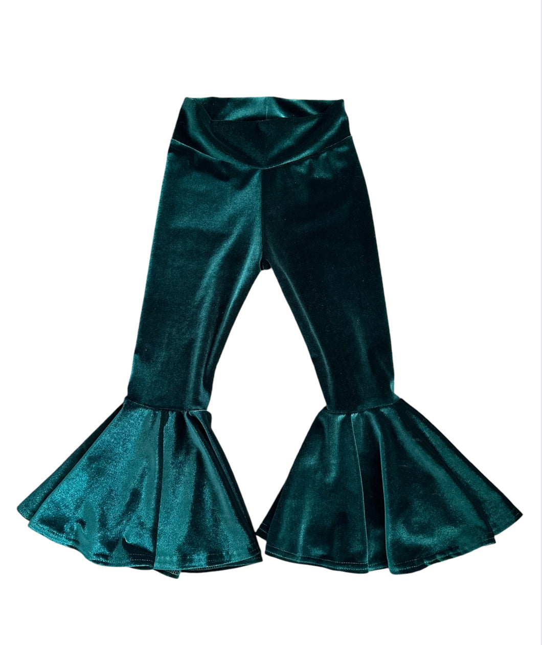 Hunter Green Velvet Bell Bottoms