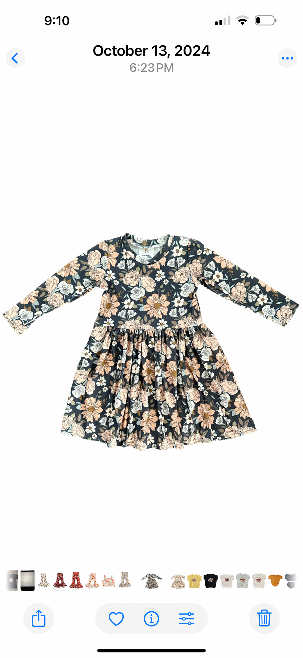 Grey Floral Long Sleeve Dress